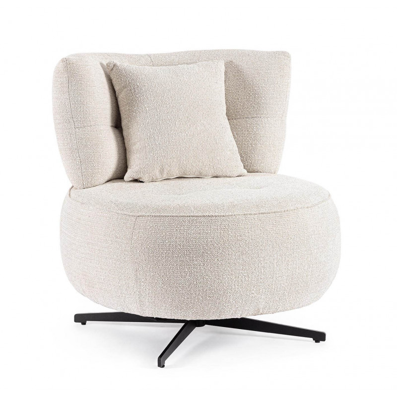 PETIT FAUTEUIL POUF EN TISSU PIVOTANT GONNIE