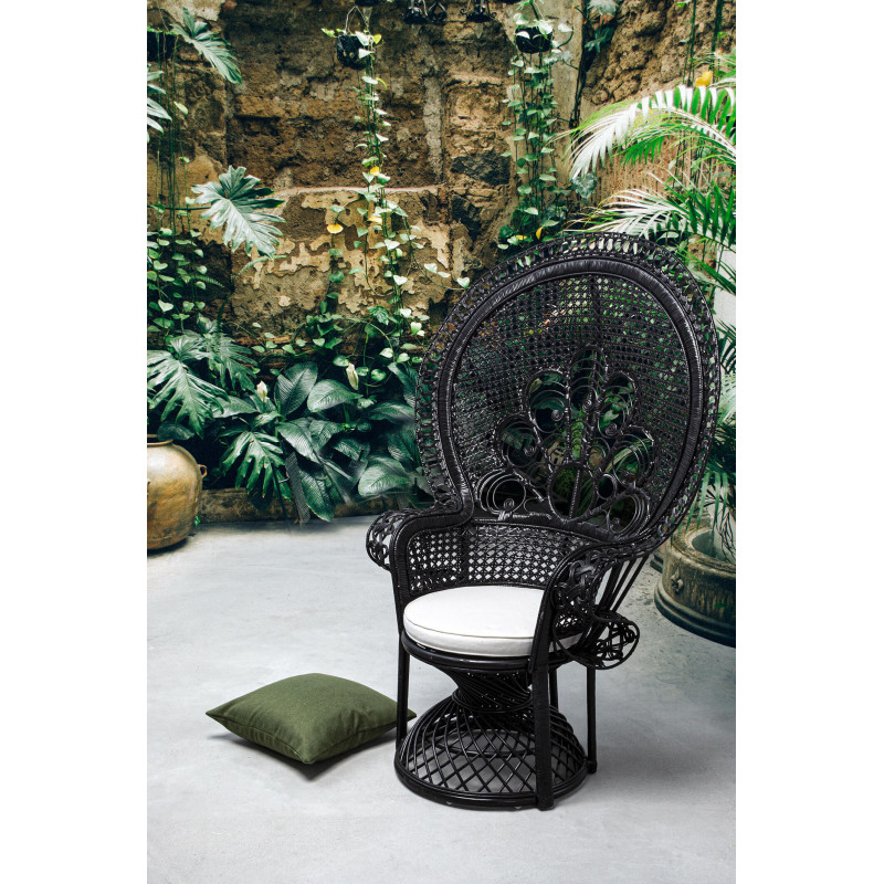 FAUTEUIL EN ROTIN STYLE EMMANUELLE PEACOCK