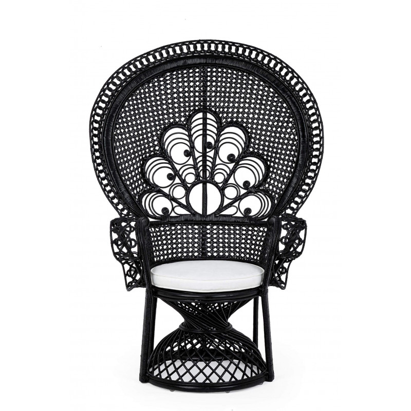 FAUTEUIL EN ROTIN STYLE EMMANUELLE PEACOCK