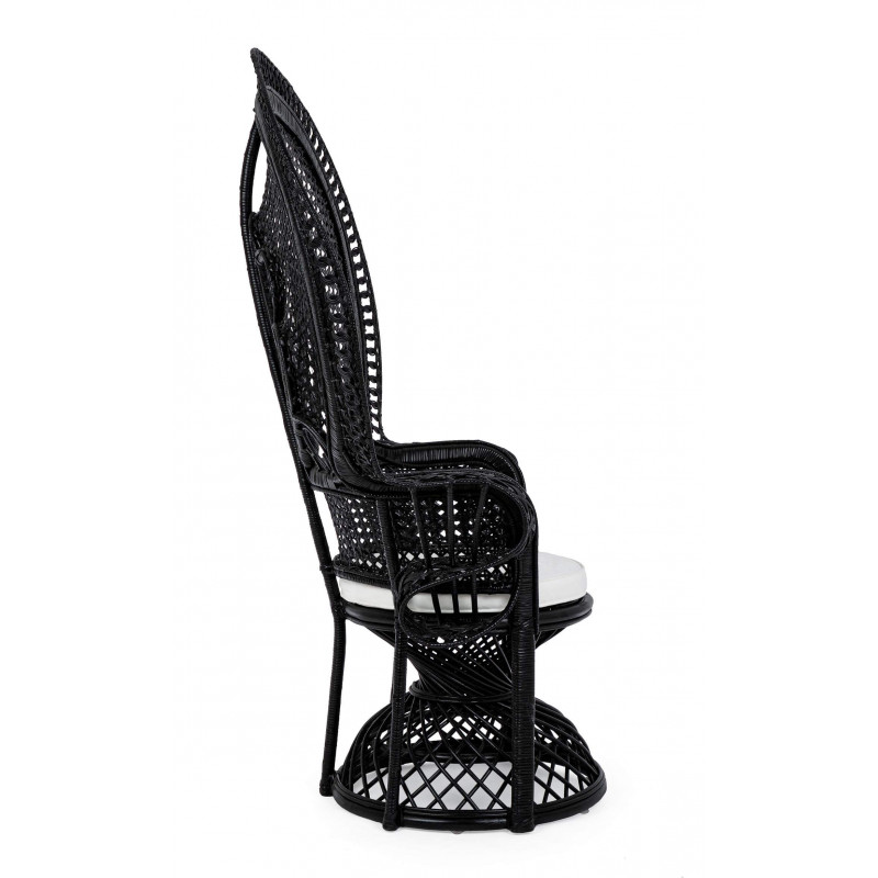 FAUTEUIL EN ROTIN STYLE EMMANUELLE PEACOCK