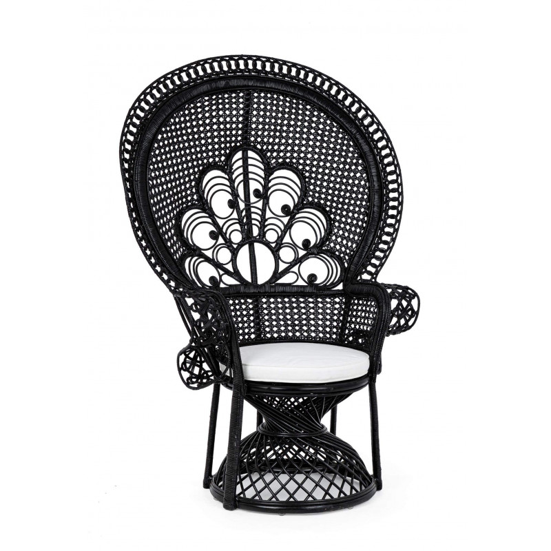 FAUTEUIL EN ROTIN STYLE EMMANUELLE PEACOCK