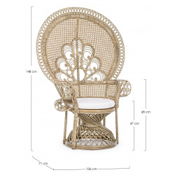 FAUTEUIL EN ROTIN STYLE EMMANUELLE PEACOCK