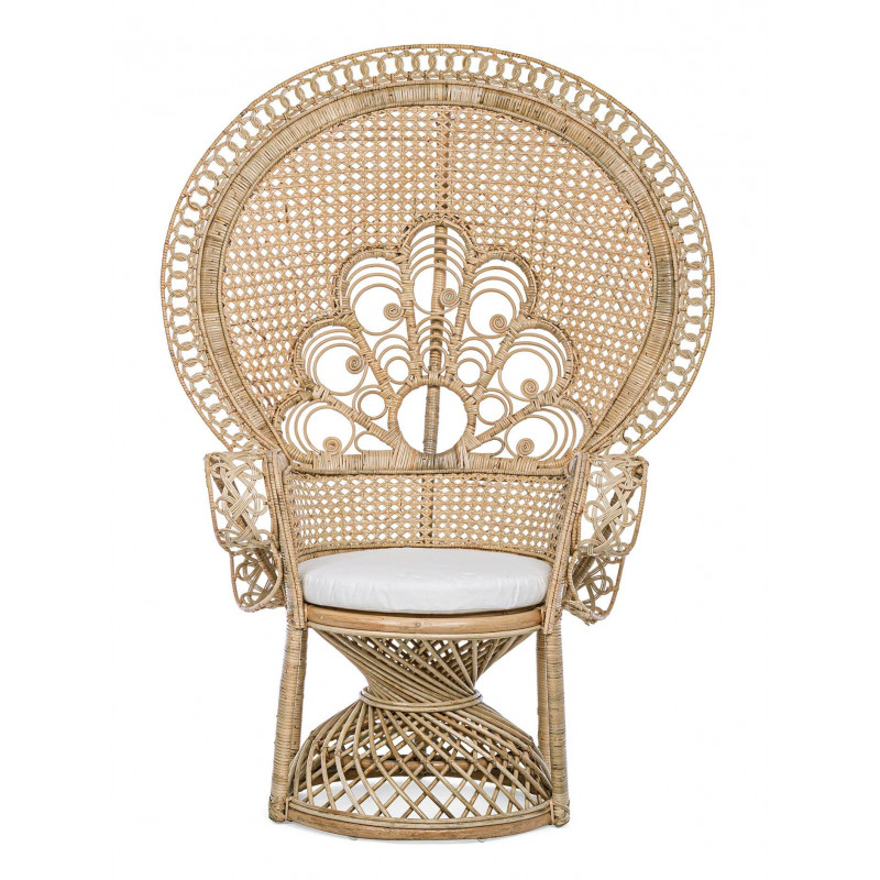 FAUTEUIL EN ROTIN STYLE EMMANUELLE PEACOCK