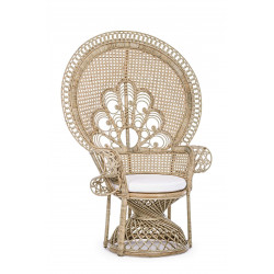 FAUTEUIL EN ROTIN STYLE EMMANUELLE PEACOCK