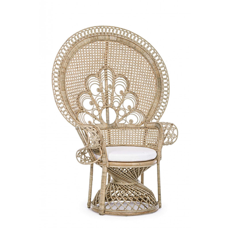 FAUTEUIL EN ROTIN STYLE EMMANUELLE PEACOCK