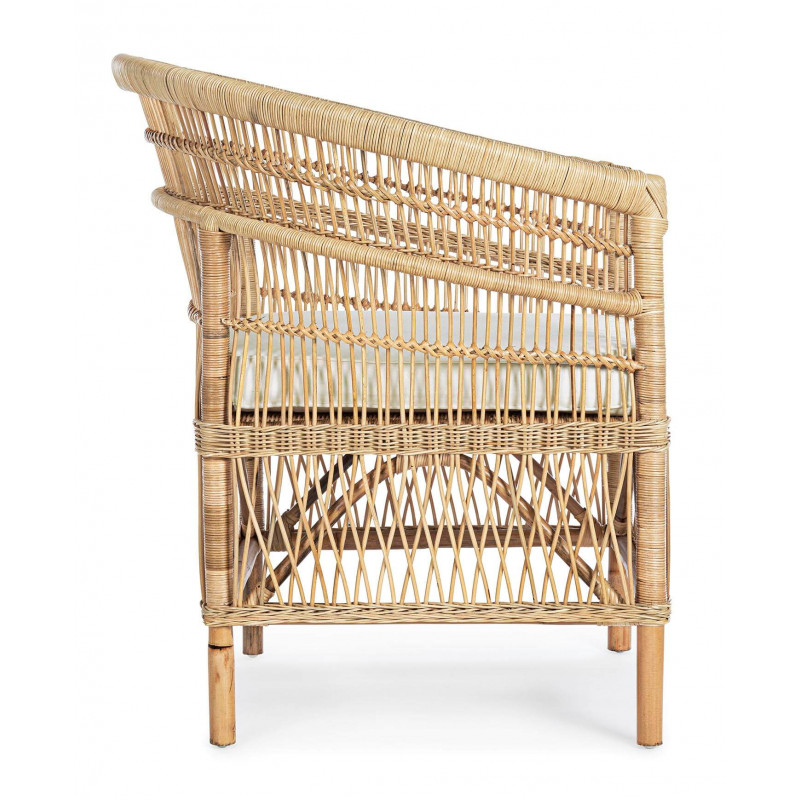 FAUTEUIL ROND EN ROTIN NATUREL JOSEFINA