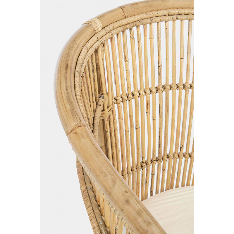 FAUTEUIL DE DÉTENTE EN ROTIN ET COUSSIN CONSUELO