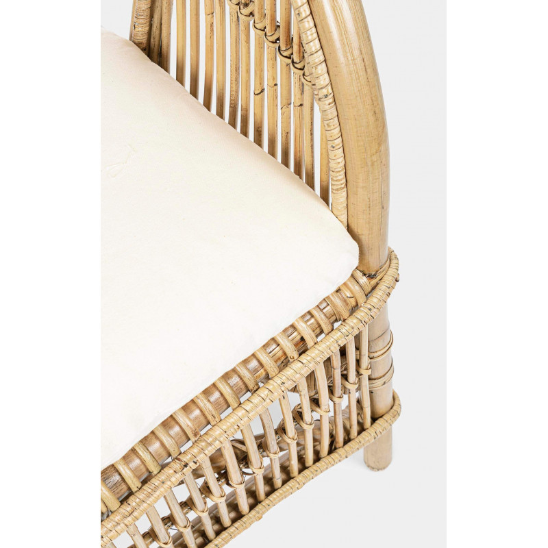 FAUTEUIL DE DÉTENTE EN ROTIN ET COUSSIN CONSUELO