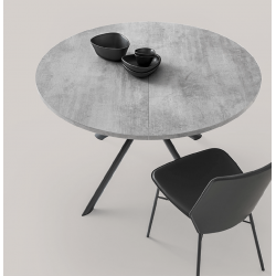 TABLE CONTEMPORAINE GIOVE RONDE OU OVALE EXTENSIBLE PIEDS CENTRAL