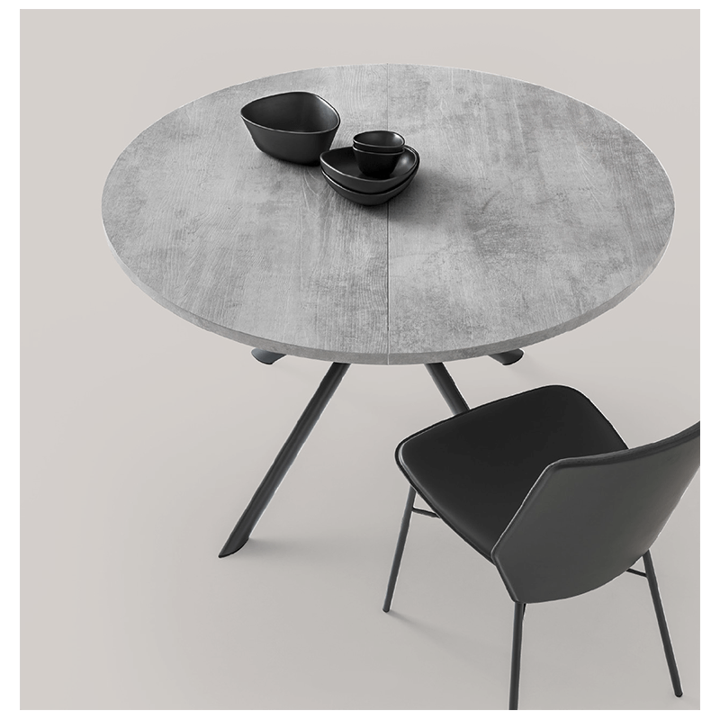 TABLE CONTEMPORAINE GIOVE RONDE OU OVALE EXTENSIBLE PIEDS CENTRAL