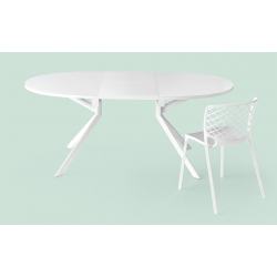 TABLE CONTEMPORAINE GIOVE RONDE OU OVALE EXTENSIBLE PIEDS CENTRAL