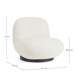 POUF EN TISSU BOUCLETTE PIVOTANT MARGOT