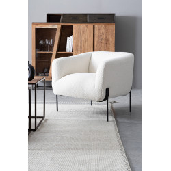 FAUTEUIL CARRÉ DE DÉTENTE EN TISSU BOUCLETTE CLAUDINE
