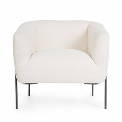 FAUTEUIL CARRÉ DE DÉTENTE EN TISSU BOUCLETTE CLAUDINE