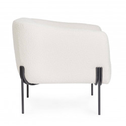 FAUTEUIL CARRÉ DE DÉTENTE EN TISSU BOUCLETTE CLAUDINE