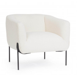 FAUTEUIL CARRÉ DE DÉTENTE EN TISSU BOUCLETTE CLAUDINE