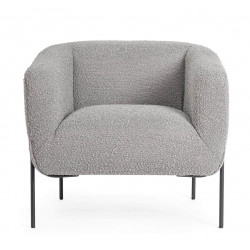 FAUTEUIL CARRÉ DE DÉTENTE EN TISSU BOUCLETTE CLAUDINE
