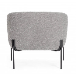 FAUTEUIL CARRÉ DE DÉTENTE EN TISSU BOUCLETTE CLAUDINE