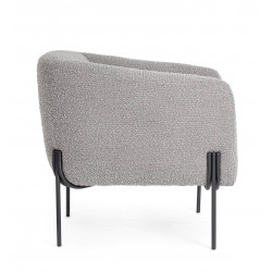 FAUTEUIL CARRÉ DE DÉTENTE EN TISSU BOUCLETTE CLAUDINE