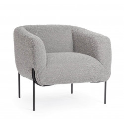 FAUTEUIL CARRÉ DE DÉTENTE EN TISSU BOUCLETTE CLAUDINE