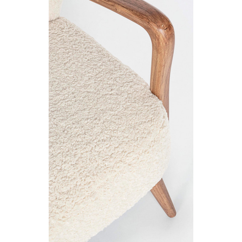 FAUTEUIL COZY ET CONTEMPORAIN EN BOIS ET TISSU MORITZ