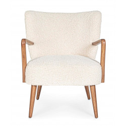 FAUTEUIL COZY ET CONTEMPORAIN EN BOIS ET TISSU MORITZ
