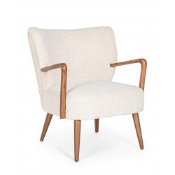FAUTEUIL COZY ET CONTEMPORAIN EN BOIS ET TISSU MORITZ