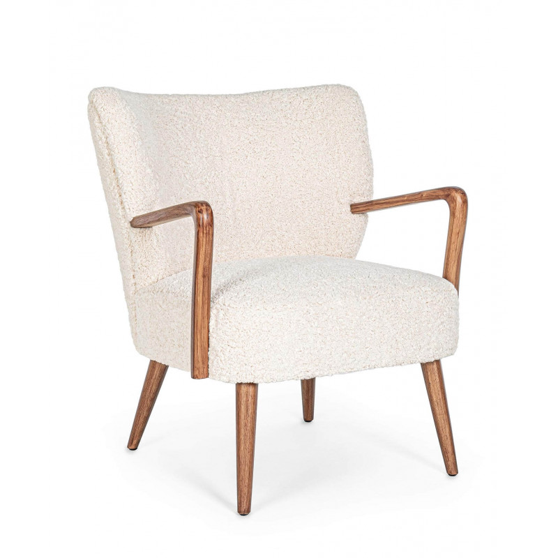 FAUTEUIL COZY ET CONTEMPORAIN EN BOIS ET TISSU MORITZ