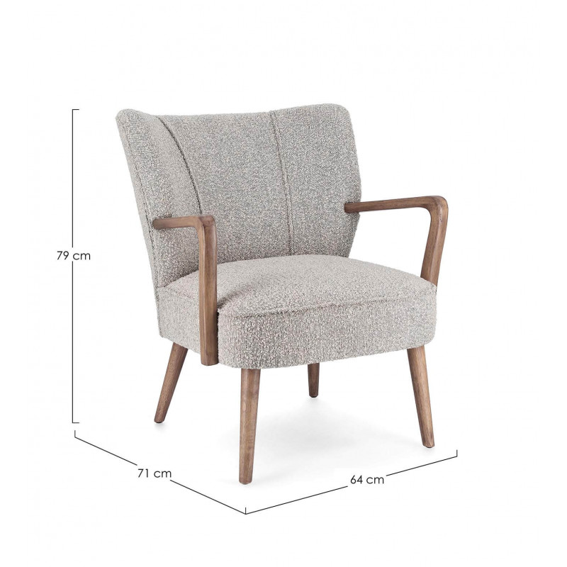 FAUTEUIL COZY ET CONTEMPORAIN EN BOIS ET TISSU MORITZ