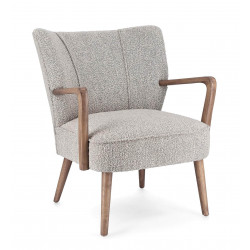 FAUTEUIL COZY ET CONTEMPORAIN EN BOIS ET TISSU MORITZ
