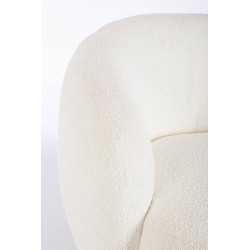FAUTEUIL ROND COCOONING EN TISSU BLANC TECLA