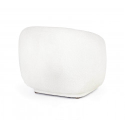FAUTEUIL ROND COCOONING EN TISSU BLANC TECLA