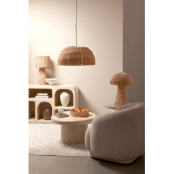 FAUTEUIL ROND COCOONING EN TISSU BLANC TECLA