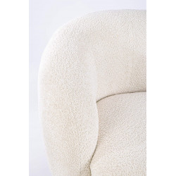 FAUTEUIL ROND COCOONING EN TISSU BLANC TECLA