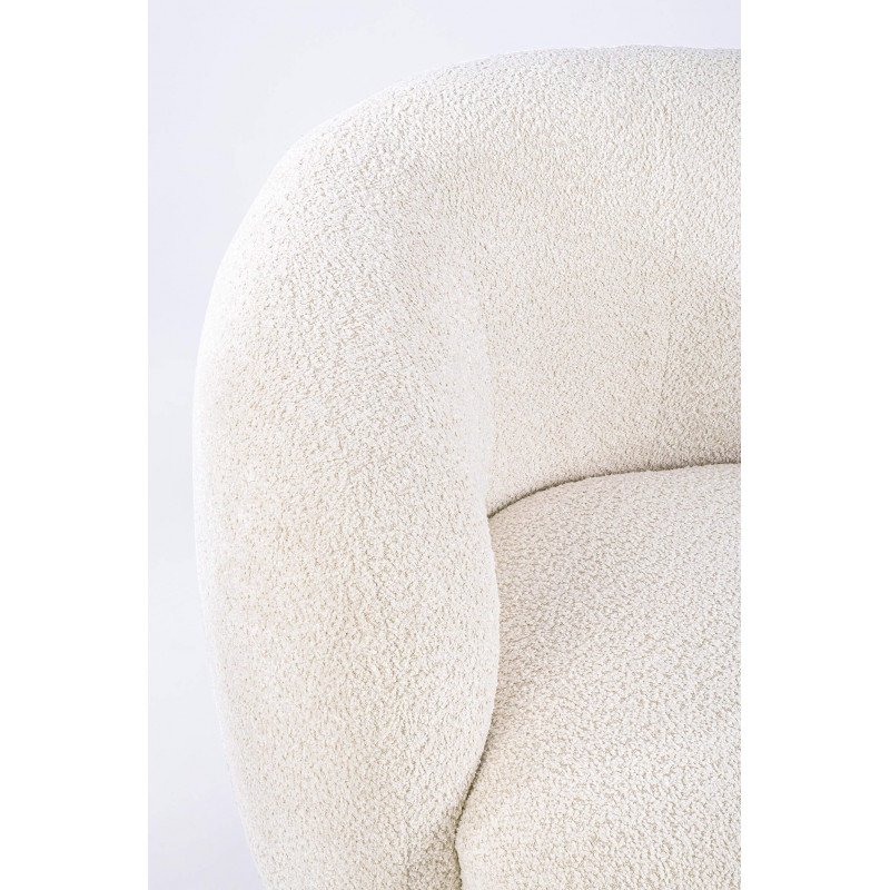 FAUTEUIL ROND COCOONING EN TISSU BLANC TECLA