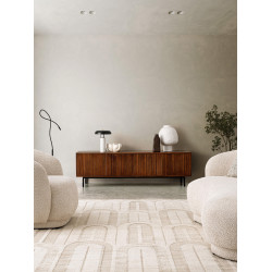 FAUTEUIL ROND COCOONING EN TISSU BLANC TECLA