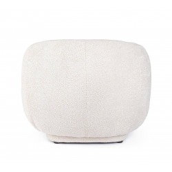 FAUTEUIL ROND COCOONING EN TISSU BLANC TECLA