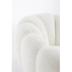 FAUTEUIL RETRO ROND EN TISSU COCOONING FLOREL