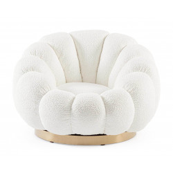 FAUTEUIL RETRO ROND EN TISSU COCOONING FLOREL