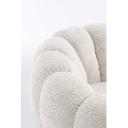 FAUTEUIL RETRO ROND EN TISSU COCOONING FLOREL