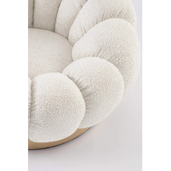 FAUTEUIL RETRO ROND EN TISSU COCOONING FLOREL