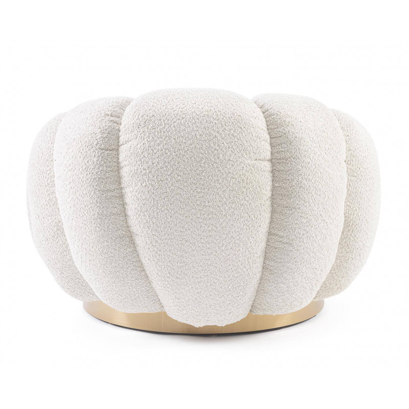 FAUTEUIL RETRO ROND EN TISSU COCOONING FLOREL