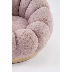 FAUTEUIL RETRO ROND EN TISSU COCOONING FLOREL