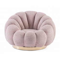 FAUTEUIL RETRO ROND EN TISSU COCOONING FLOREL