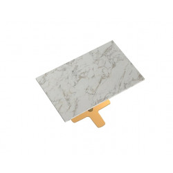 TABLE SPINNER RECTANGULAIRE PIEDS CENTRALE DORÉ ET MARBRE