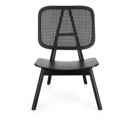 FAUTEUIL LOUNGE SALON CANNAGE YVES BOIS NOIR