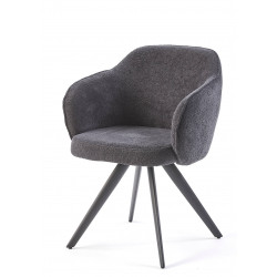 FAUTEUIL PIVOTANT TISSU BOUCLETTE MASH GRIS