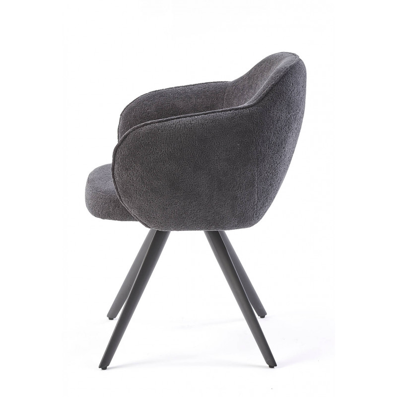 FAUTEUIL PIVOTANT TISSU BOUCLETTE MASH GRIS