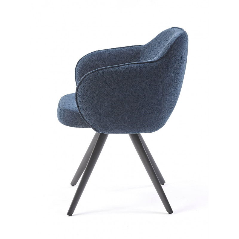 FAUTEUIL PIVOTANT TISSU BOUCLETTE MASH bleu