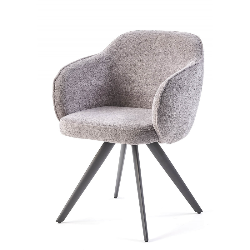 FAUTEUIL PIVOTANT TISSU BOUCLETTE MASH gris